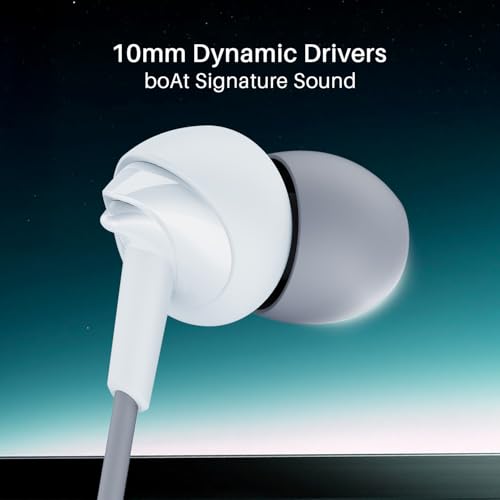 Image of Boat Bassheads 300C Wired Earphones,Type-C Jack, 10mm Drivers, Signature Sound, in-Line Microphone, Integrated Controls, Voice Assistant & 120cm Cable (Cool Grey)