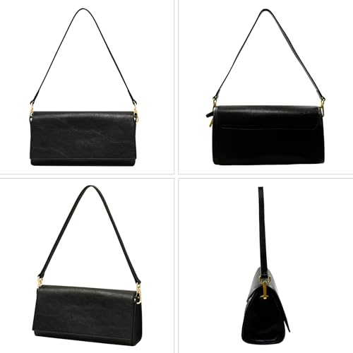 Black Leather Shoulder Bag Black Handbags Purses Leather Shoulder Purse Women Genuine Leather Handbags3