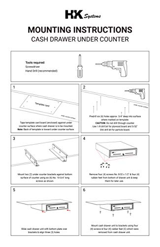 HK SYSTEMS Under Counter Mounting Metal Bracket for 13" Cash Drawer  - Thumbnail 5