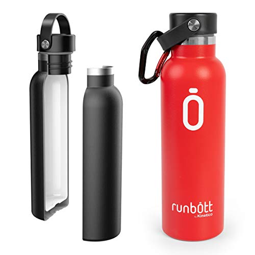 PracticDomus Runbott thermowaterfles 600 ml in roestvrij staal zonder BPA met interne keramische coating en dubbele laag met vacuüm. Zonder Metallic Flavor. Inclusief karabijnhaak. Kleur