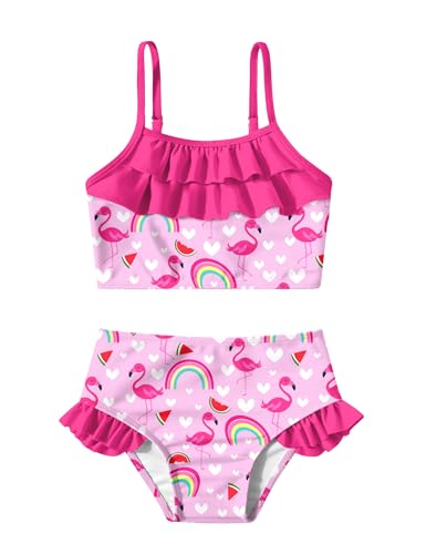 Image of Little Girls Two Piece Mermaid Bikini Set Ruffle Adjustable Summer Beach Bathing Swimsuit 3-7 Years for Kids