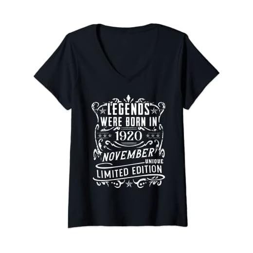 Mujer Cumpleaños Noviembre 1920 Edición Limitada Regalo Vintage Camiseta Cuello V