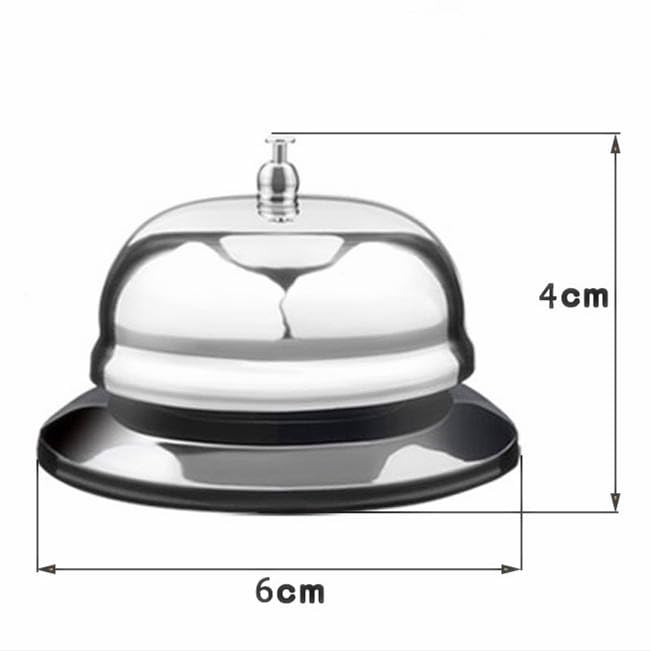 Image of Call Bell 3.35 Inch Diameter with Metal Anti-Rust Construction, Ringing, Durable, Desk Service for Hotels, Schools, Restaurants, Reception Areas, Hospitals, Warehouses (Silver)