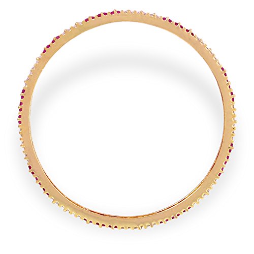 Image of Ratnavali jewels Beautiful CZ Studded Gold Plated Traditional Red Ruby and White Bangles Set for Women RV791