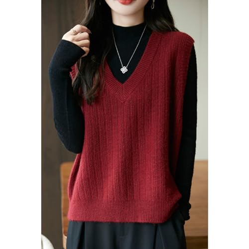 Image of Blostirno Women's Sweater Vest V Neck Sleeveless Solid Trendy Ribbed Knit Pullover Sweaters Crochet Flower Tank Tops