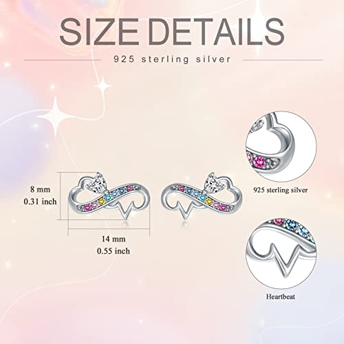Aoboco Sterling Silver Heartbeat Nurse Stud Earrings, Jewelry Gifts For Nurse Graduation Medical Student Doctor #TOP3