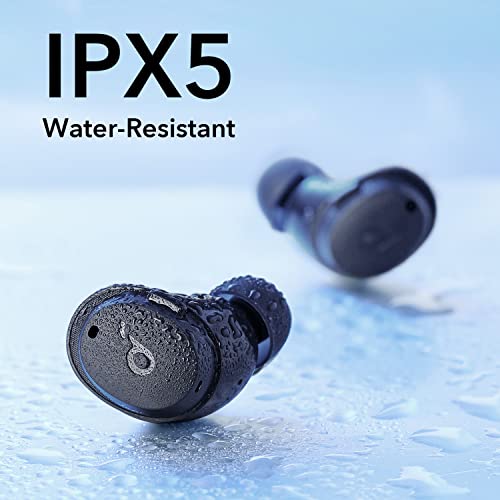 سماعات اذن لايف دوت 3i بخاصية الغاء الضوضاء من انكر مع 4 ميكروفونات ووقت تشغيل 36 ساعة ومنفذ USB-C للشحن السريع والاقتران وتطبيق ساوند كور وتصنيف اي بي اكس5 لمقاومة المياه والغبار (ازرق)، في الاذن