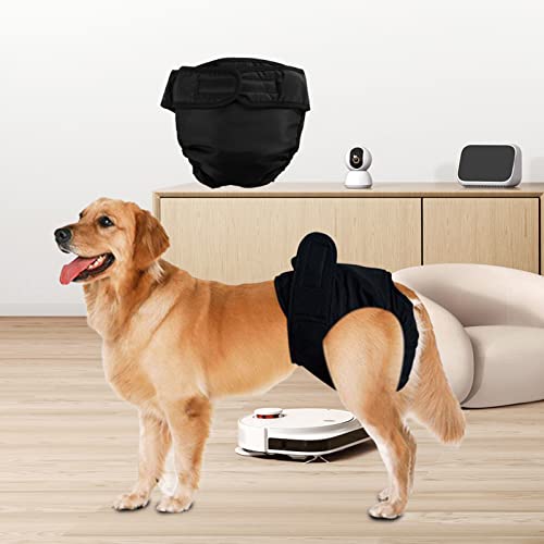 Worparsen Dog Sanitary Diaper, Soft Comfortable Dog Nappies, Anti-Infection Cotton Pet Physiological Pants Sanitary Diaper, Washable Doggy Diaper For Girl Dog In Period Heat Black Xl/Xxl #TOP3