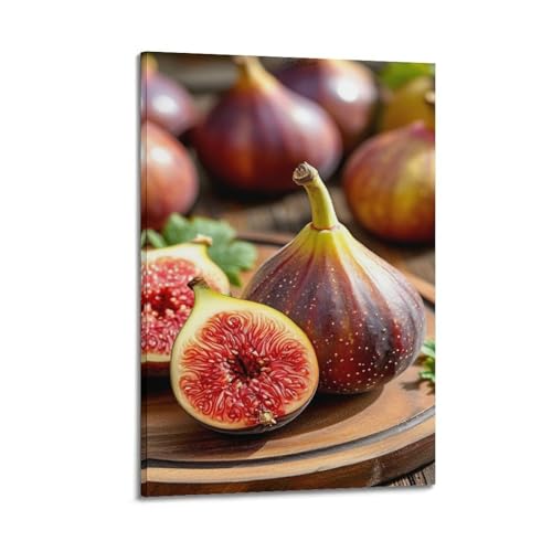 Poster Figues de fruits sur plaque en bois tableau nature morte ZHOUKEG 20x30 cm
