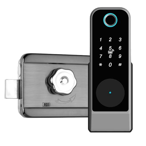Smart Lock - Serratura per porta con accesso senza chiavi, antifurto, password biometrica, serratura per porta, telecomando app Tuya, annuncio vocale impermeabile, serratura intelligente WiFi per