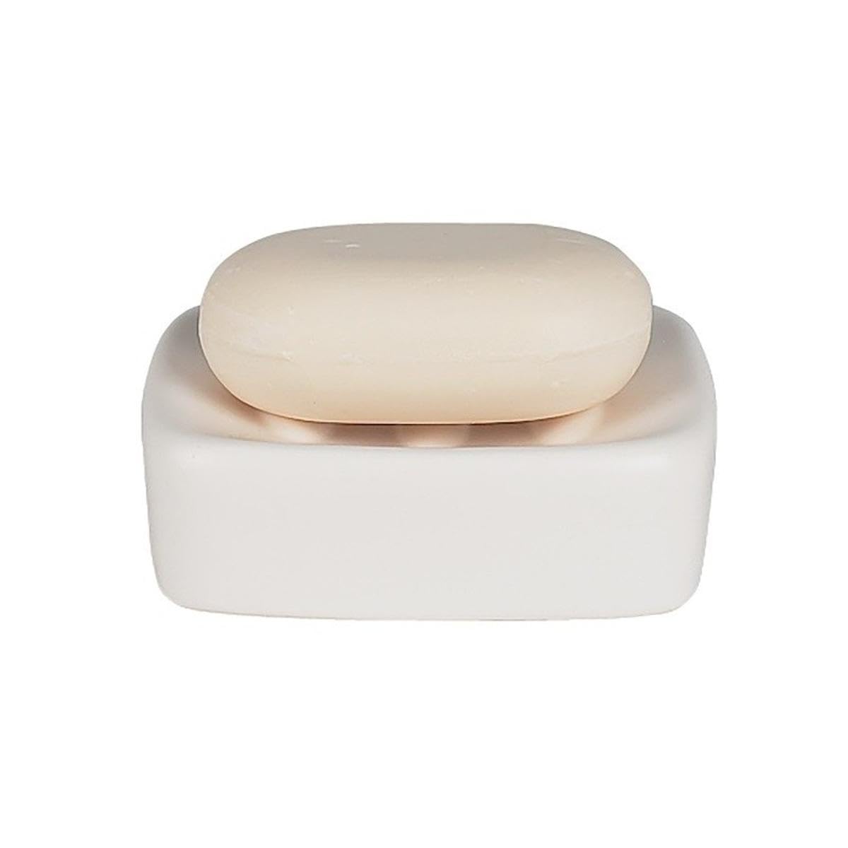 Spirella Retro Stoneware Soap Dish, White