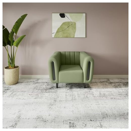 GODREJ INTERIO Sofa Paramount 1 Seater Fabric Sofa for Living Room, 1-Year Warranty, Solid Wood, Green