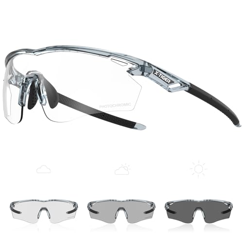 X-TIGER Photochrome Fahrradbrille Herren Damen UV400 Ideale Auto...