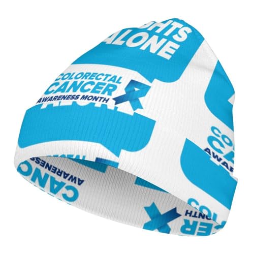 Colorectal Cancer Awareness Month Blue Ribbon 2023 Kids Beanie Hat for for Girls Boys Children Cap Winter Knitted Chemo Cancer Headwear Accessories Gifts Decoration