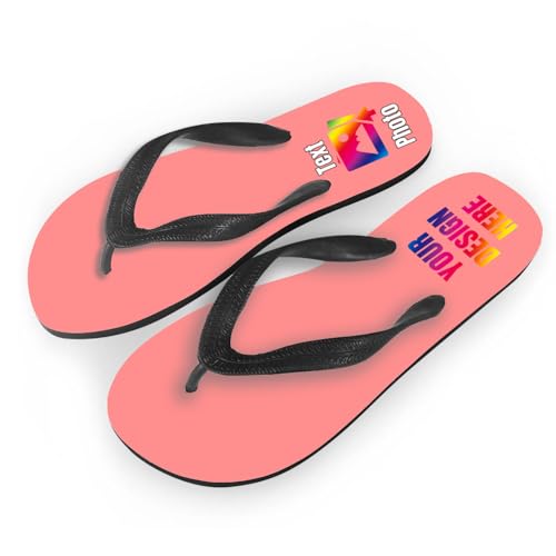 Bulk Custom Flip Flops For Men Women with Your Text Logo Photo, Personalized Sandal Slippers for Beach Bathroom Indoor Outdoor2