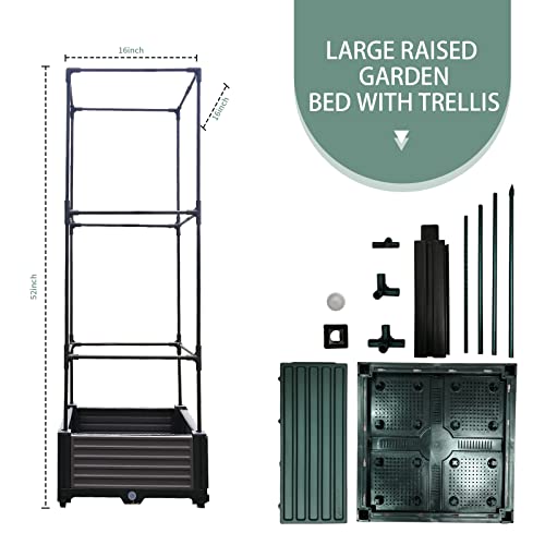 Retouhqp Raised Garden Bed Planter Boxes With Trellis For Climbing Plants, Tomato Planter For Vegetables Herb Flower, Self-Watering Tomato Cage For Indoor Outdoor Use #TOP5