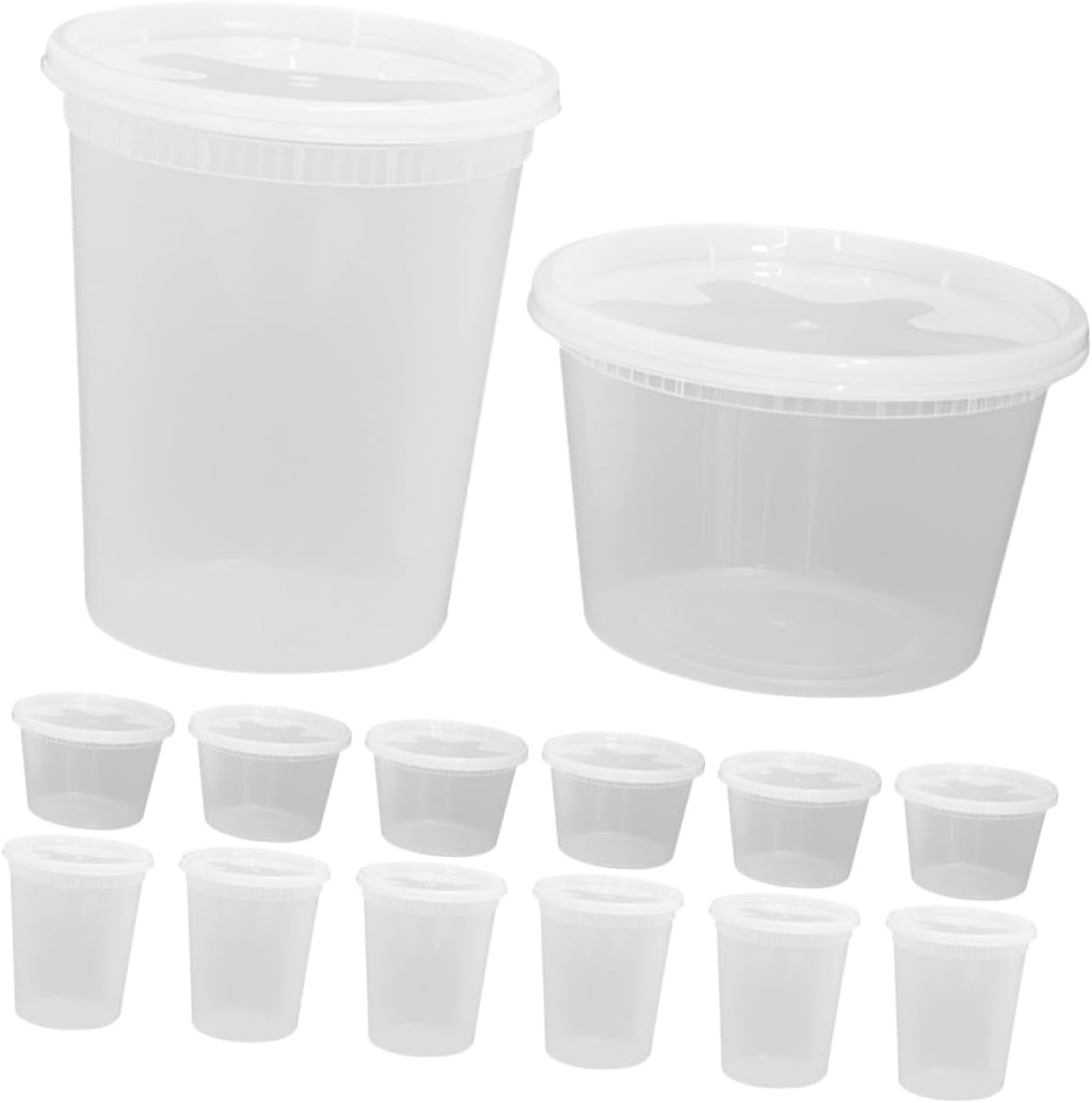 Garneck Disposable Soup Cups and Containers 16oz 32oz Sealed Bowls with Lids, Heat Resistant for Hot and Cold Foods, 50pcs Takeout Food Packaging for Meal Prep and Soup Storage