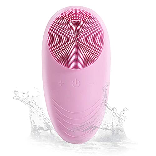 Facial Cleansing Brush, 5 Modes Sonic Facial Cleansing Brush, Rechargeable and Waterproof Face Cleansing Brush, Facial Cleanser Brush for Exfoliating and Massaging, Pink