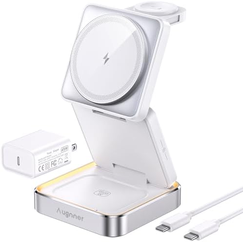 Estacion de Carga Apple 25W, Plegable Cargador Inalámbrico Rapida...