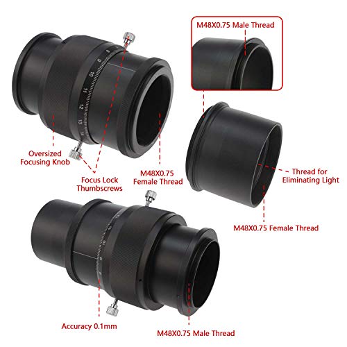 Astromania 2" Helical Micro Focuser With M48-Thread And 0.1Mm Scale For Telescope - Sharper Planets In Any Telescope #TOP2