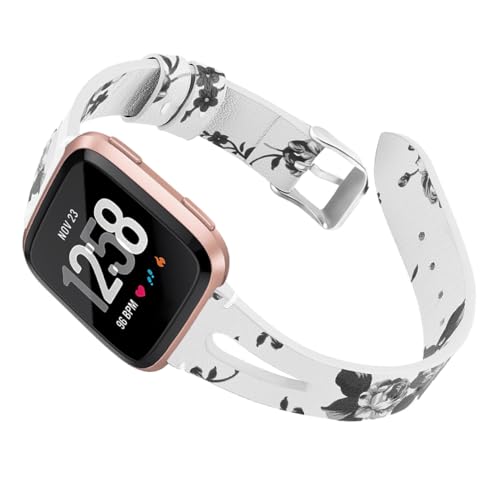 Correa de reloj de cuero para oficina y eventos sociales con grabado floral elegante gris