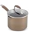 Anolon Advanced Bronze Hard Anodized Nonstick 3-Quart Covered Straining Saucepan with Spouts