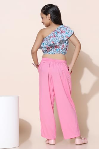 Image of Fashion Dream Girl's Crepe Floral Top With Pant Clothing Set
