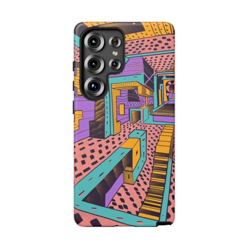 Coque Samsung S25 Ultra rose mate à motif géométrique abstrait