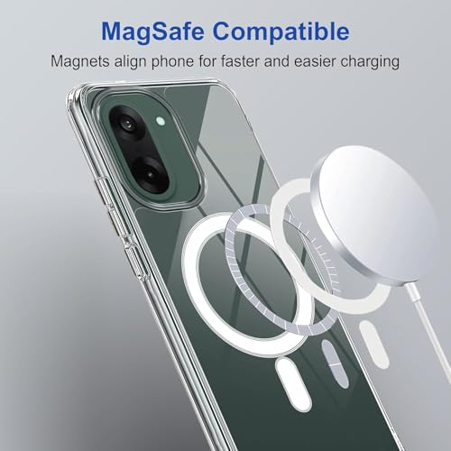 Image of JGD PRODUCTS Magnetic Case for OnePlus Nord CE 5 5G Compatible with MagSafe, Shockproof Phone Bumper Cover, Anti-Scratch Clear Back (Clear)