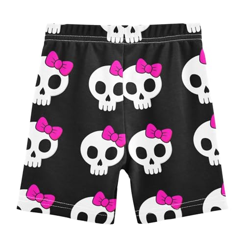 Joisal Under Shorts for Dresses Cotton Toddler Biker Shorts for Girls 4t Summer Outfits Cute White Skulls Black2