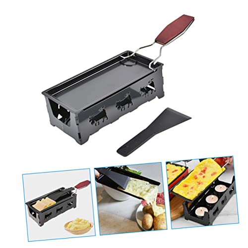 Callaron 1 Set Cheese Griddle Portable Oven Mini Grill Indoor Portable Grills Raclette Bbq Grill Mini Tea Light Raclette Set Griddle Grill Practical Cheese Oven Home Cheese Baking Pan Metal #TOP3
