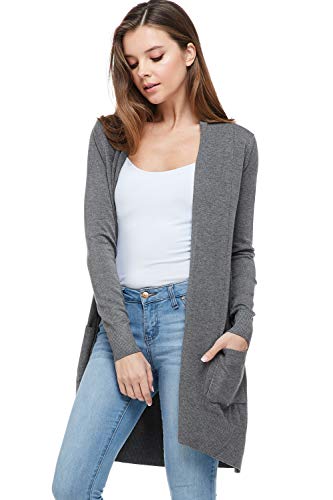 Alexander + David Sweaters for Women Basic Open Front Knit Cardigan Sweater Top