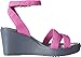 Crocs Women's Leigh Wedge Sandal, Wild Orchid/Charcoal, 8 B(M) US