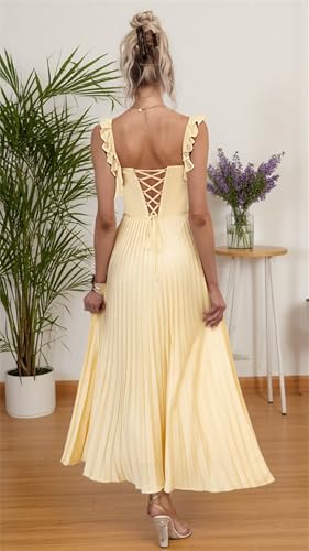 Long Women's Satin Bridesmaid Dresses Corset Pleated Formal Evening Dress for Women2