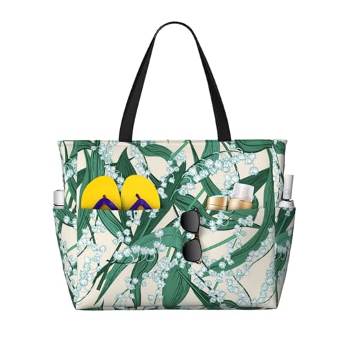 Sac à bandoulière pour femme Muguet : le grand sac de plage fourre-tout pour ne plus rien oublier