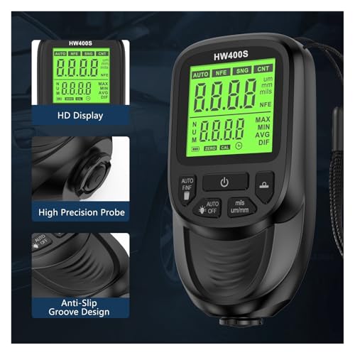 Medidor de espesor digital para pintura HW400S 0-2000μm miniatura 6