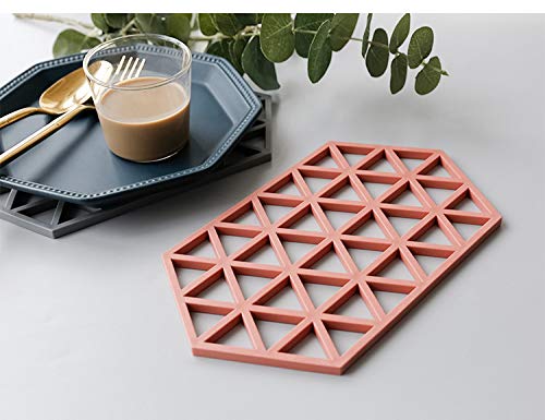 NILKANTH Silicone Trivet Mats (3 Pack) | Heat Resistant Non-Slip Table Mats for Hot Pots, Pans, Bowls & Dishes | Multipurpose Pot Holder Placemat for Kitchen & Dining | Triangle & Line Design 2
