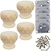 Btibpse Wooden Furniture Legs 3'' Unfinished Bun Feet for Sofa, Chair, Loveseat, Ottoman, Dresser Foot Set of 4