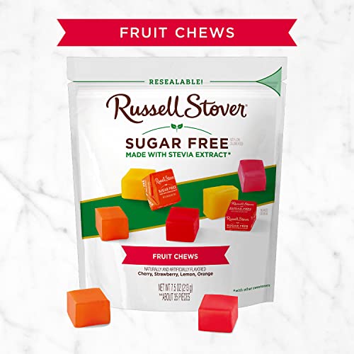 Russell Stover Sugar Free Fruit Chews, 7.5 Oz. Bag (≈ 35 Pieces) #TOP2
