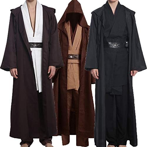 Wecos Adult Halloween Jedi Robe Costume Tunic Brown Cloak X-Large