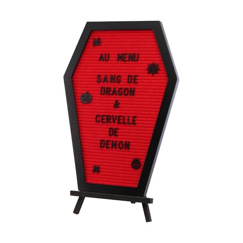 Chaks - Pizarra con letras para ataúd, pizarra con letras para insertar con caballete y más de 500 caracteres, decoración gótica para Halloween