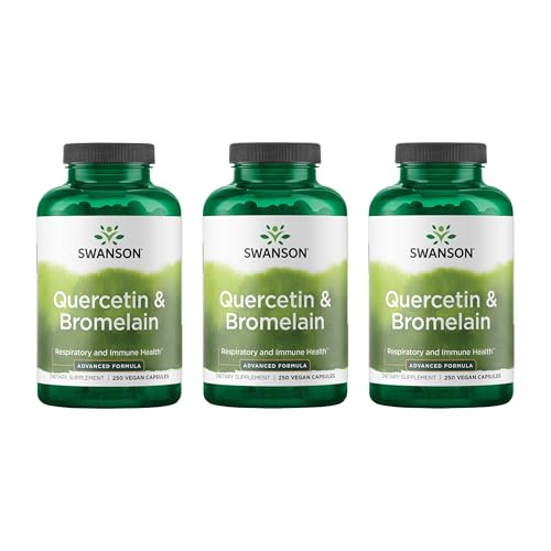 Swanson Quercetin & Bromelain- Supplement- Unique Natural Formula-(250 Capsules, 260/78mg Each) (3 Pack)