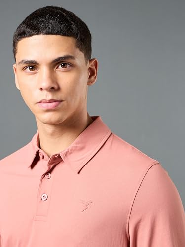 Image of TECHNOSPORT Mens Slim Fit Solid Full Sleeve Cotflex Polo T-Shirt for Regular and Casual Uses