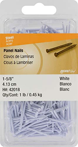 Clavos para panel Hillman 42018 blanco de 1-5/8" y 1 lb para revestimiento de interiores 3