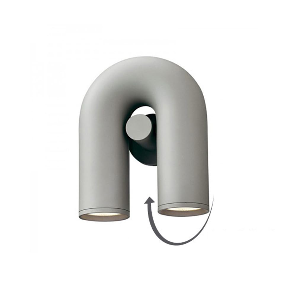 Rxpvuxe Matte Gray U-Shape Modern Wall Sconce Rotatable 90° Led Creative Wall Lamp, 3000K/4000K/6000K Adjustable, 7W Minimalist Art Decor Lighting Fixture For Bedroom Restaurant Exhibition Hallway Stairs