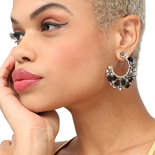 Image of SOHI Hoop Earring For Women and girls, Indo-western Earrings, Fashion Accessories, jewellery for women, Fancy earrings, artificial earrings for ladies
