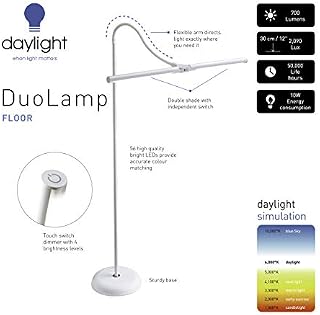 Daylight Company LLC UN1530 Daylight Duo LED Art & Craft Floor Lamp-White