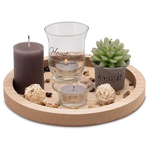 Juego decorativo con portavelas de té y bandeja Cover