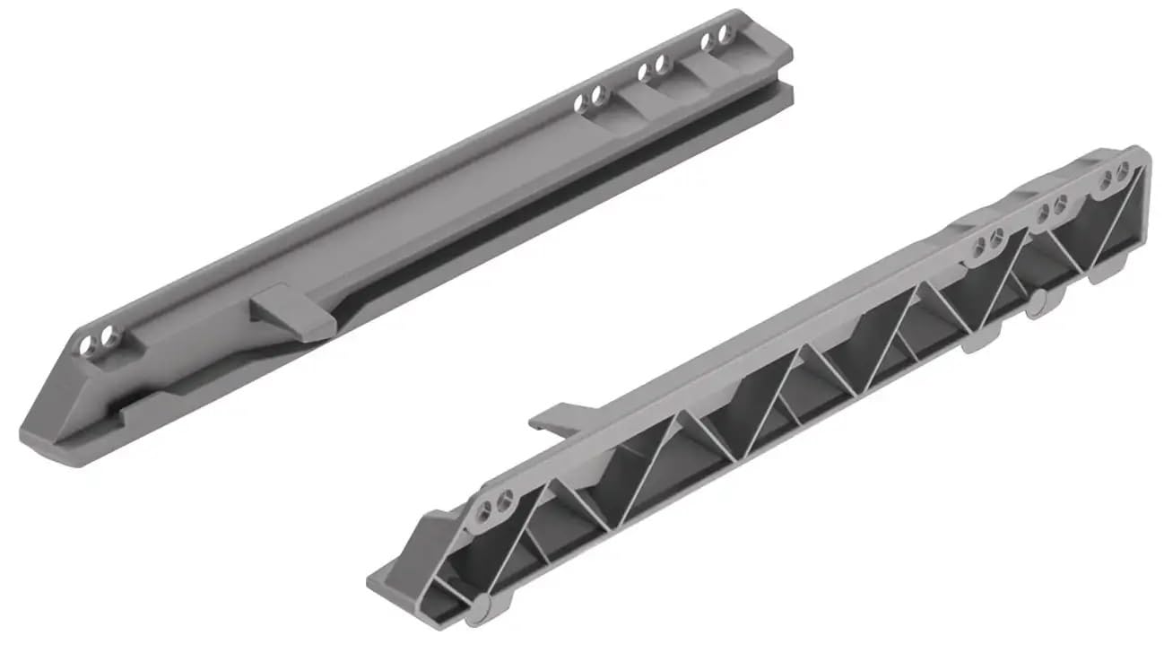 cyclingcolors 2 x Slide Rail 338 mm Plastic Grey for Hanging Shelves Hanging Basket Kitchen Cabinets Furniture Wardrobes Guide Rail Body Width