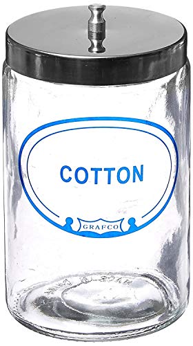 Grafco Glass Sundry Jar – Labeled 'Cotton' – Medical Dressing Storage